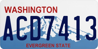 WA license plate ACD7413