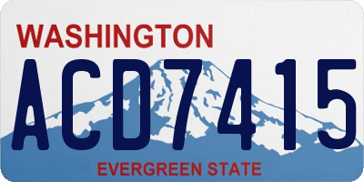 WA license plate ACD7415