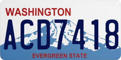 WA license plate ACD7418