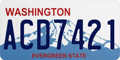 WA license plate ACD7421