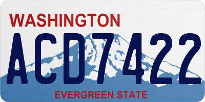 WA license plate ACD7422