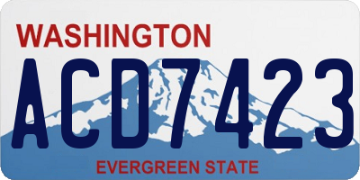 WA license plate ACD7423