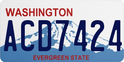 WA license plate ACD7424