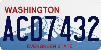 WA license plate ACD7432