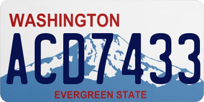WA license plate ACD7433