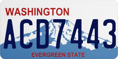WA license plate ACD7443