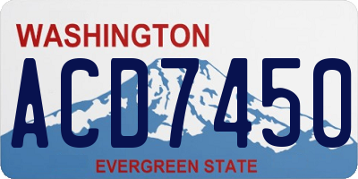 WA license plate ACD7450