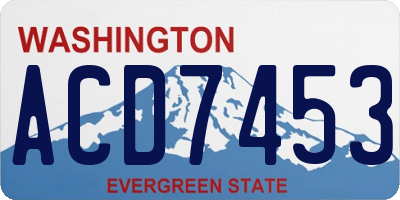 WA license plate ACD7453