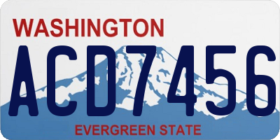 WA license plate ACD7456