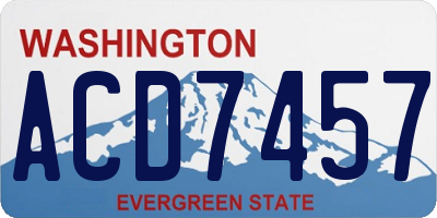WA license plate ACD7457