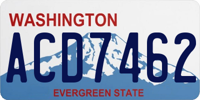WA license plate ACD7462