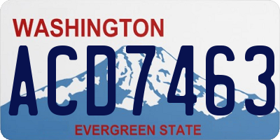 WA license plate ACD7463