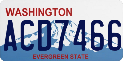 WA license plate ACD7466