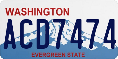 WA license plate ACD7474