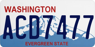WA license plate ACD7477