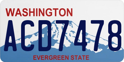 WA license plate ACD7478