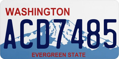 WA license plate ACD7485