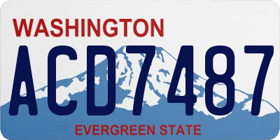 WA license plate ACD7487