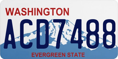 WA license plate ACD7488