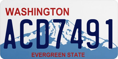 WA license plate ACD7491