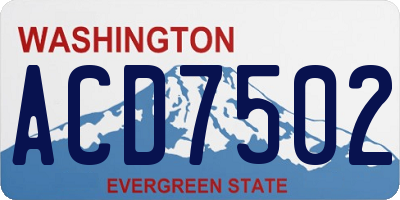 WA license plate ACD7502