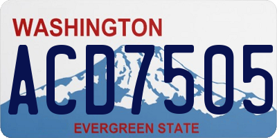 WA license plate ACD7505