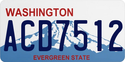 WA license plate ACD7512