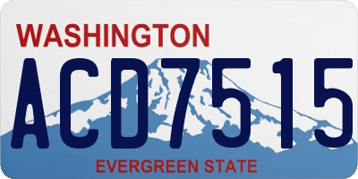 WA license plate ACD7515