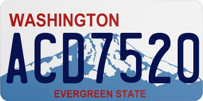 WA license plate ACD7520