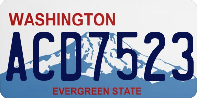 WA license plate ACD7523