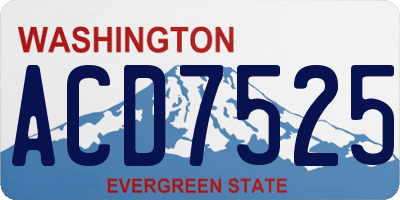 WA license plate ACD7525