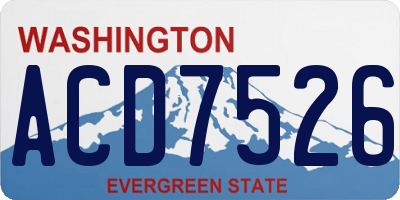 WA license plate ACD7526