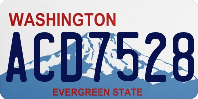 WA license plate ACD7528