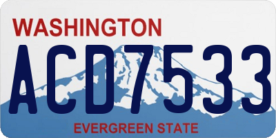 WA license plate ACD7533