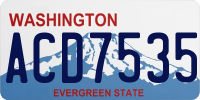 WA license plate ACD7535