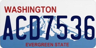 WA license plate ACD7536