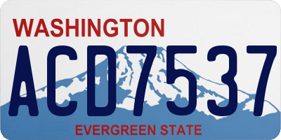 WA license plate ACD7537