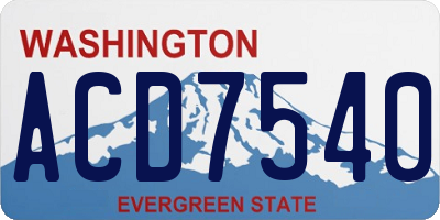 WA license plate ACD7540
