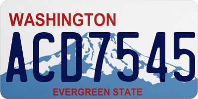 WA license plate ACD7545