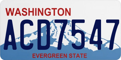 WA license plate ACD7547