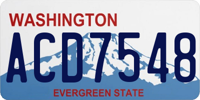 WA license plate ACD7548
