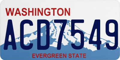 WA license plate ACD7549
