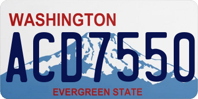 WA license plate ACD7550