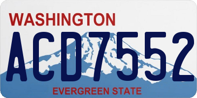WA license plate ACD7552