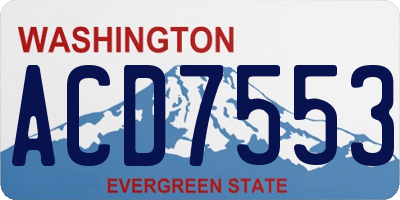 WA license plate ACD7553