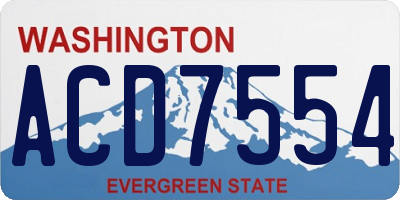 WA license plate ACD7554