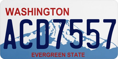 WA license plate ACD7557