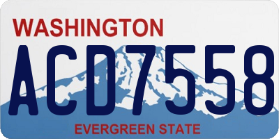 WA license plate ACD7558
