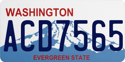 WA license plate ACD7565
