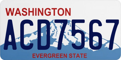 WA license plate ACD7567
